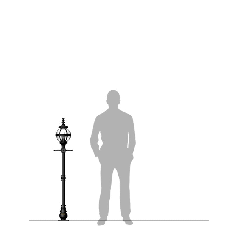 Victorian globe lamp post in cast iron 1.4m (H204)