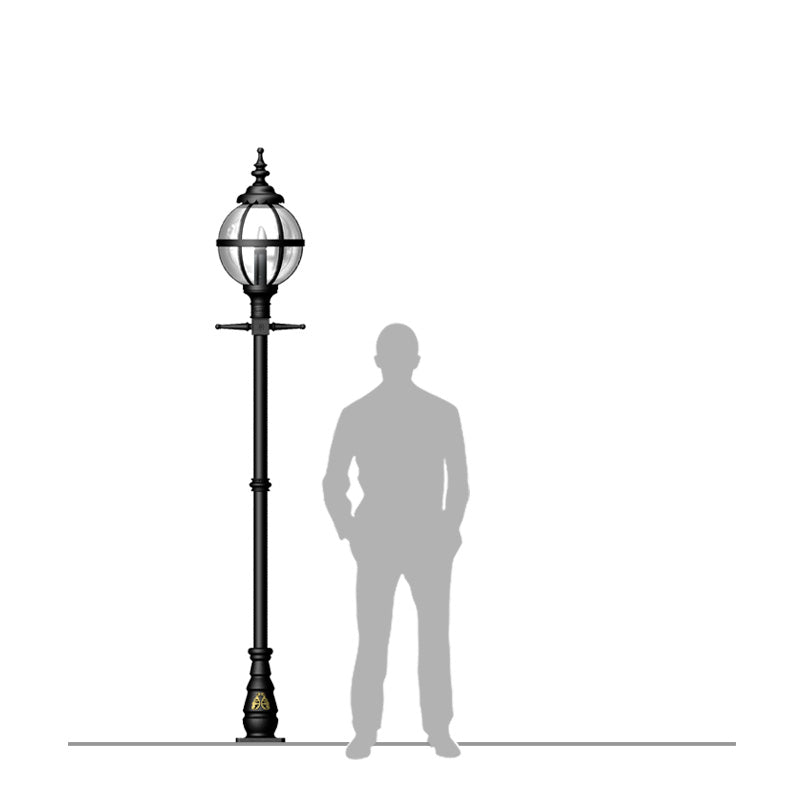 Victorian globe lamp post in cast iron 2.5m (H207)