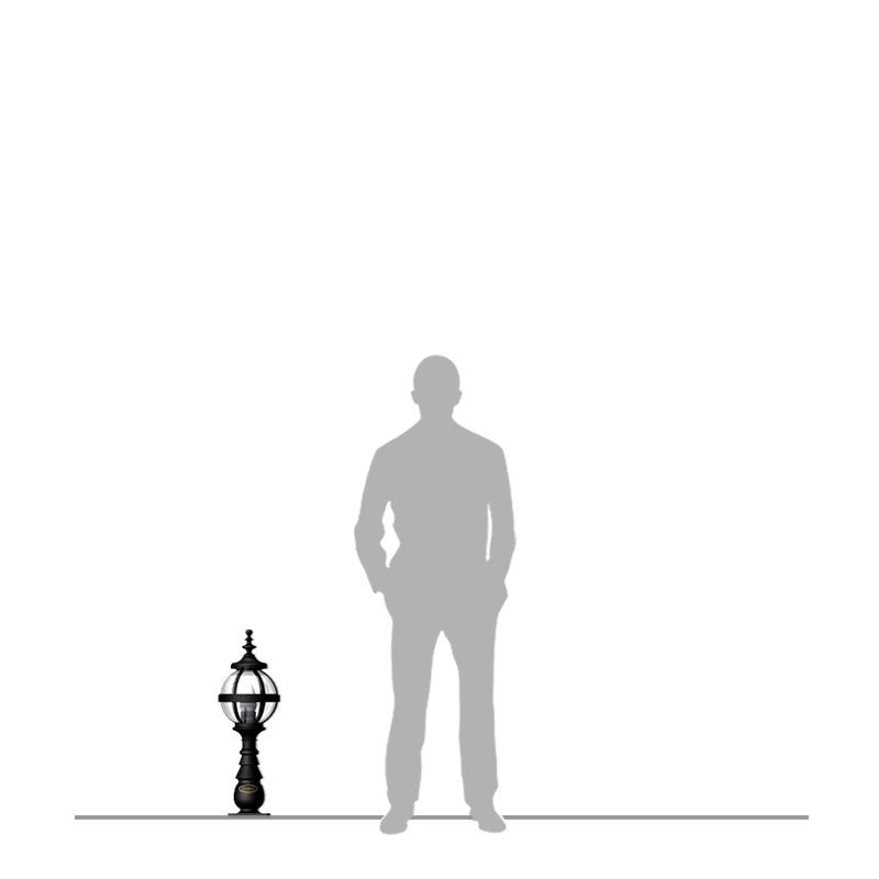 Victorian globe pedestal light in cast iron 0.65m (H209)