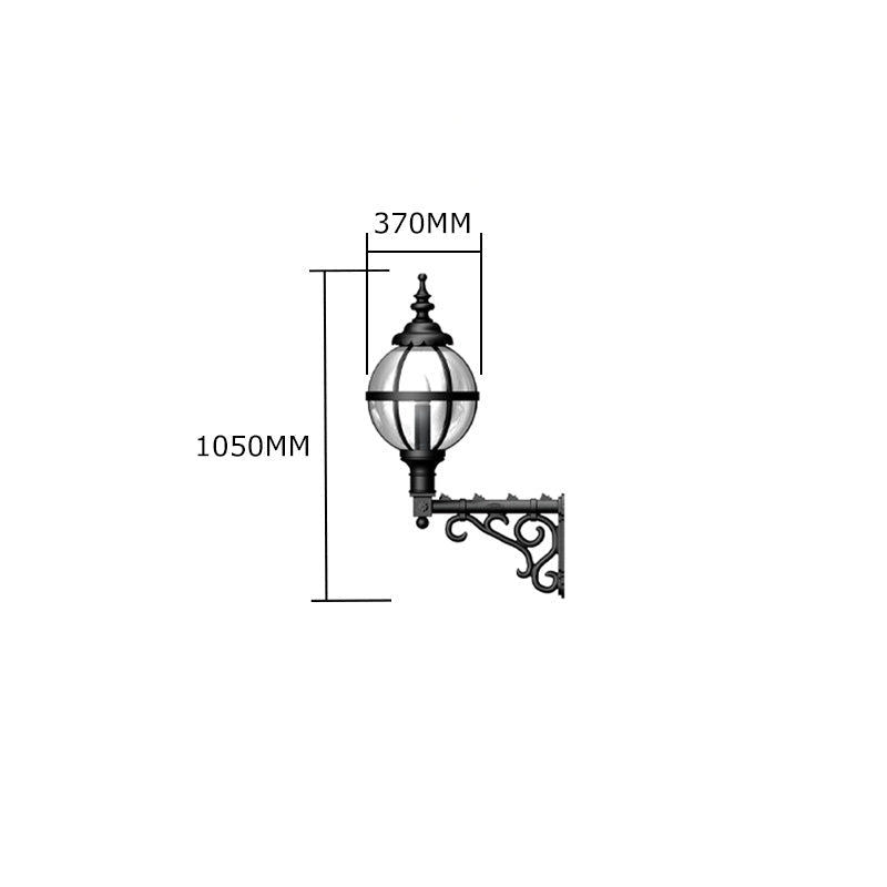 Victorian globe wall light in cast iron with decorative arm 1.05m (H241)