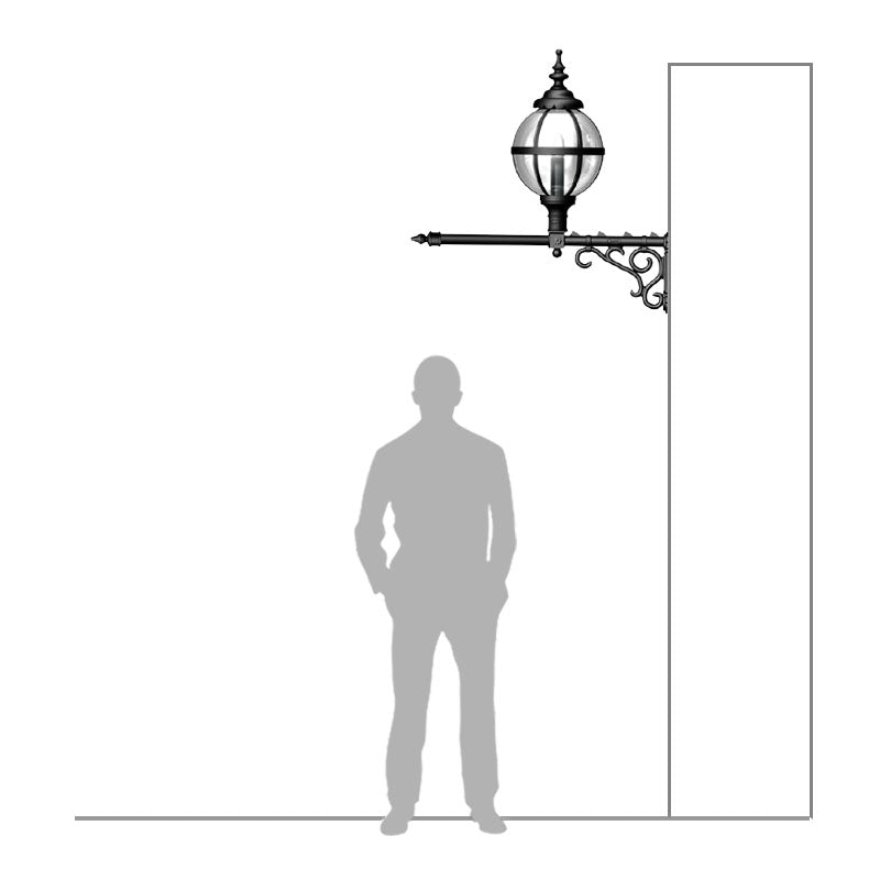 Victorian globe wall light with extension 1.05m (H242)
