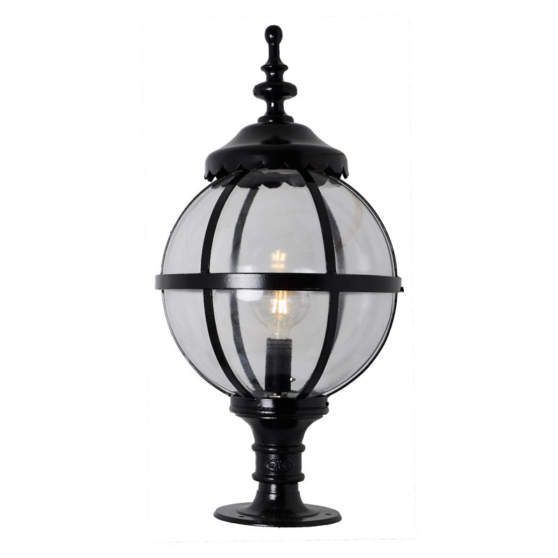 Victorian globe pier light for flat pier caps 1.03m (H250)