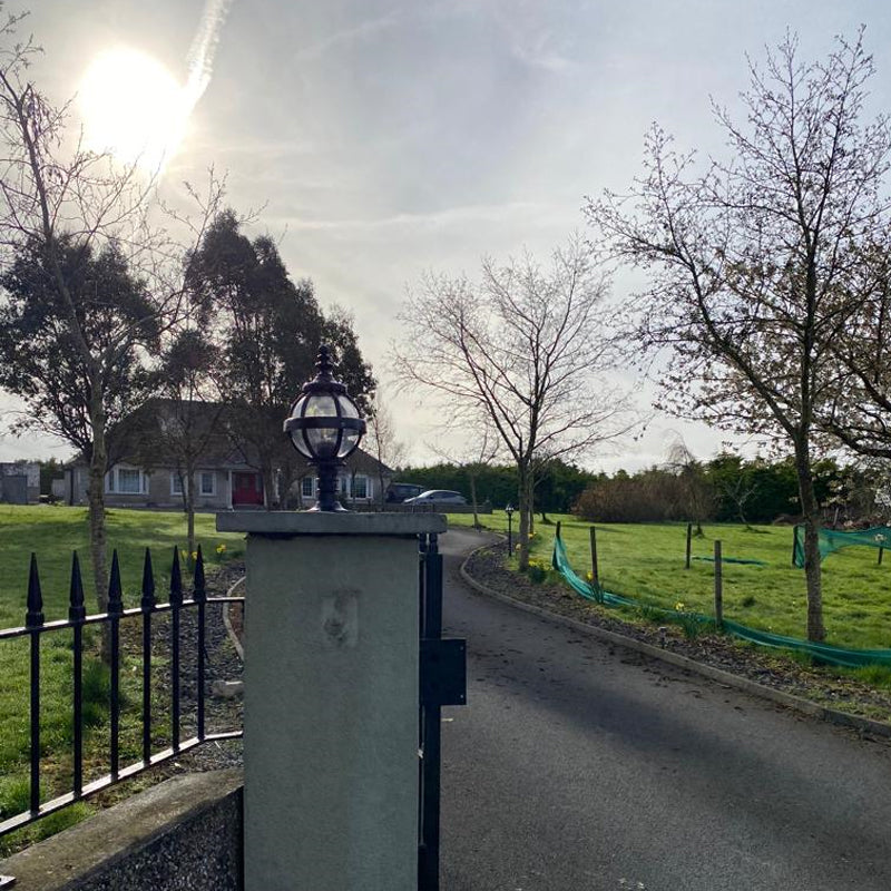 Victorian globe pier light in cast iron for flat pier caps 0.48m (H252)