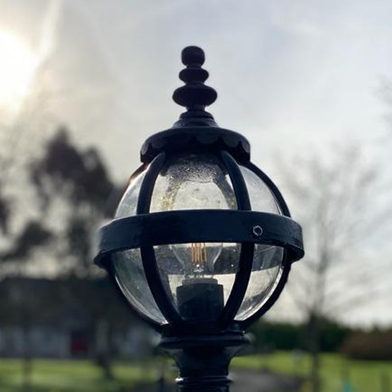 Victorian globe pier light in cast iron for flat pier caps 0.48m (H252)