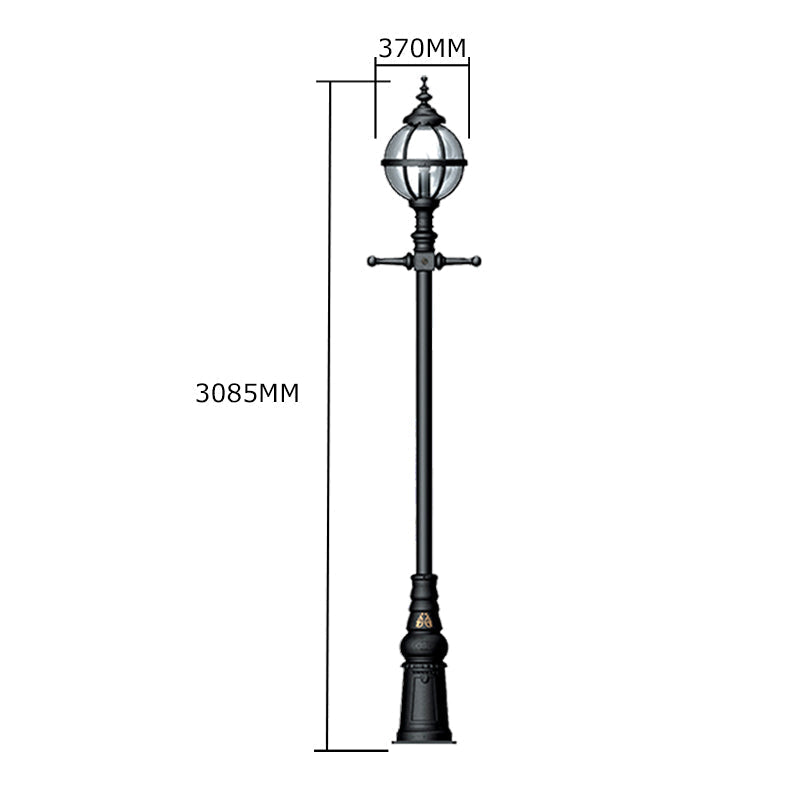 Victorian style globe lamp post in cast iron 3m (H2801)
