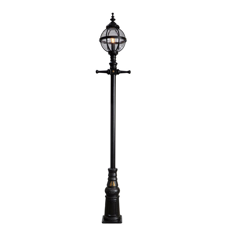 Image showcasing Hartes Victorian style globe lamp post in cast iron 3m (H2801 ...