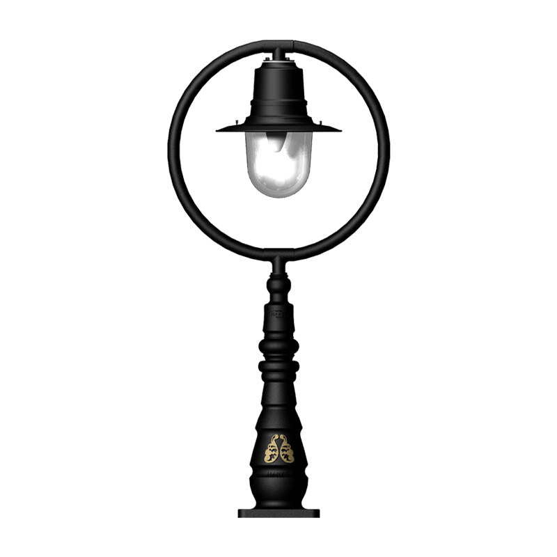 Classic railway style pedestal light in cast iron and steel 1.21m (H308)