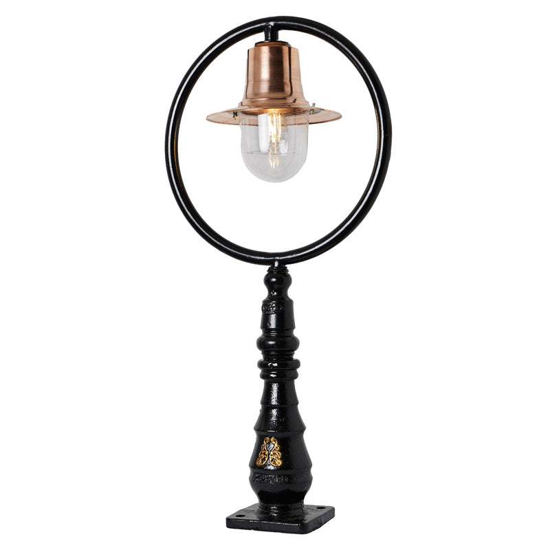 Copper railway style pedestal light in cast iron 1.21m (H308C)