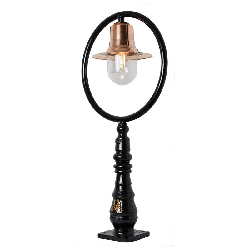 Copper railway style pedestal light in cast iron 1.21m (H308C)