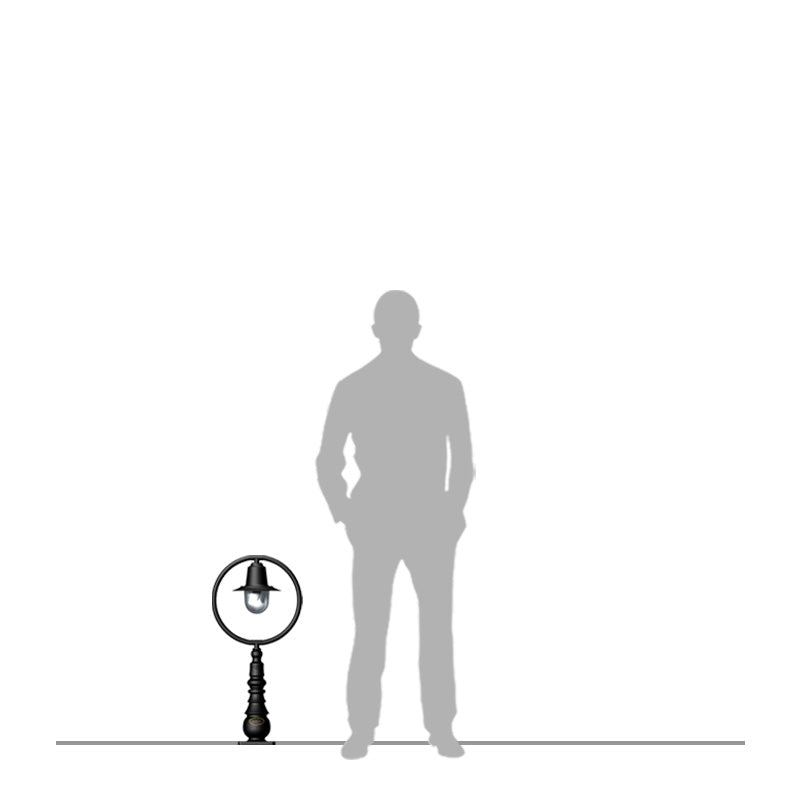 Classic railway style pedestal light in cast iron and steel 0.75m (H309)