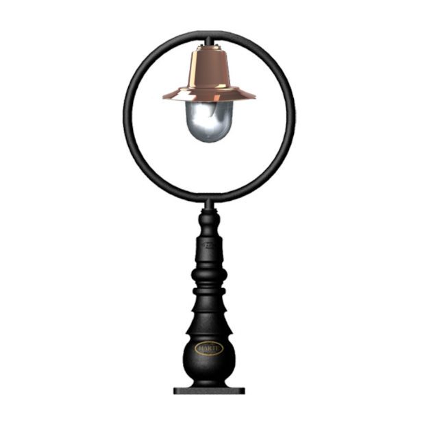 Copper railway style pedestal light in cast iron 0.75m (H309C)