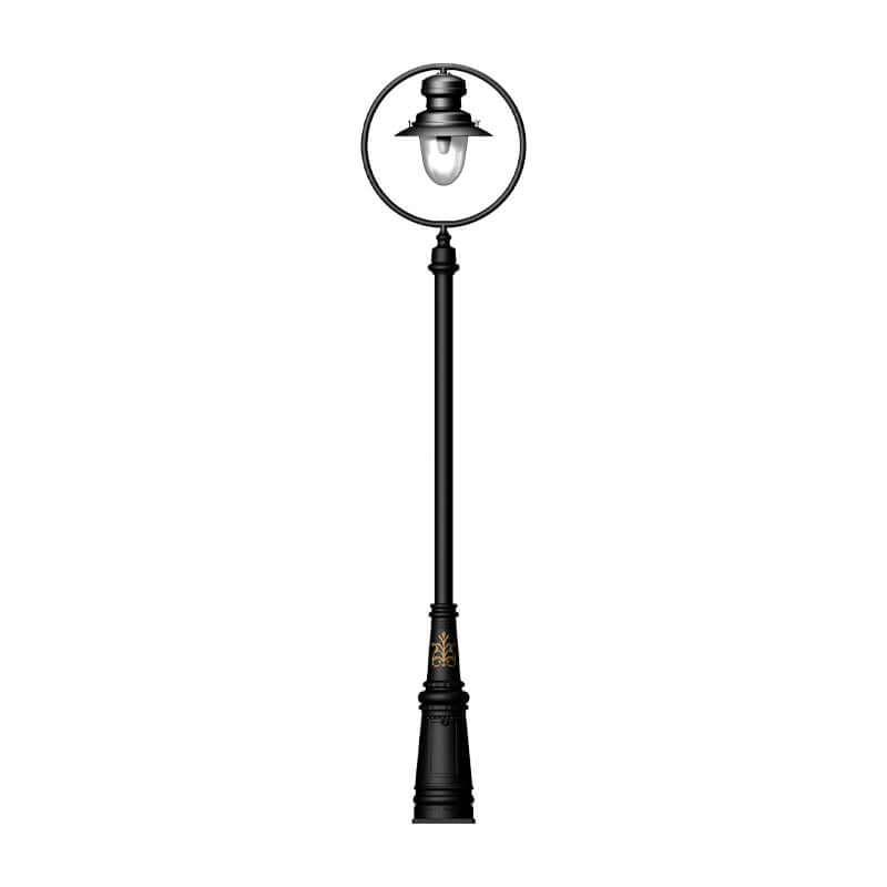 Classic railway style lamp post in cast iron and steel 3.65m (H311)