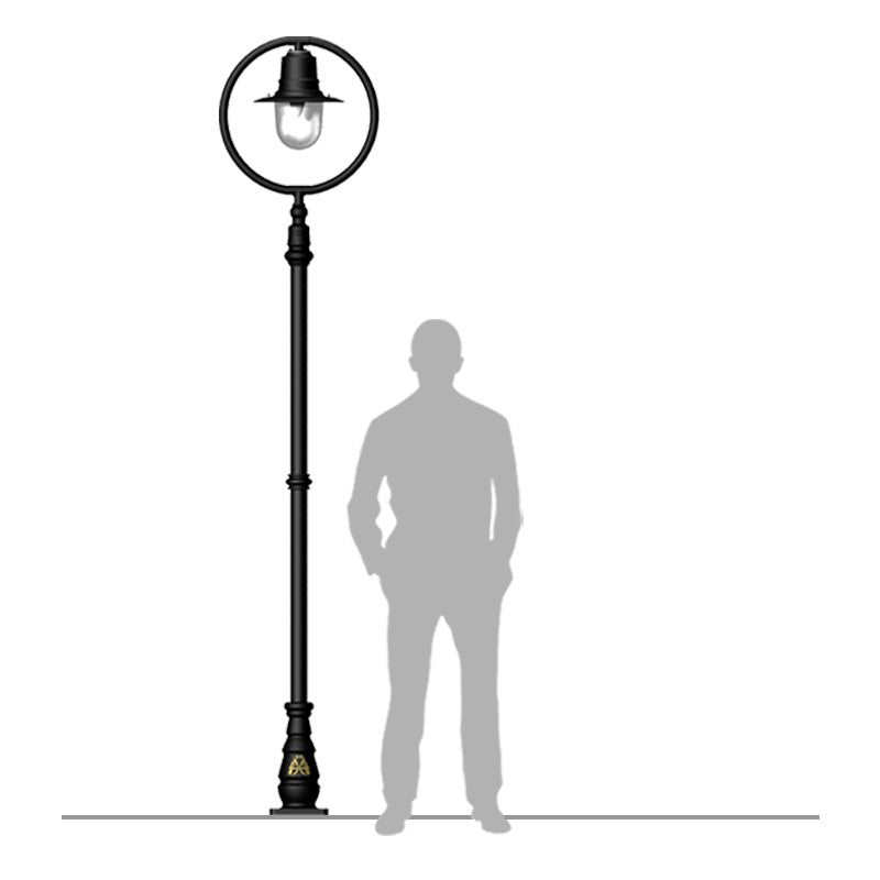 Classic railway style lamp post in cast iron and steel 2.73m (H316)