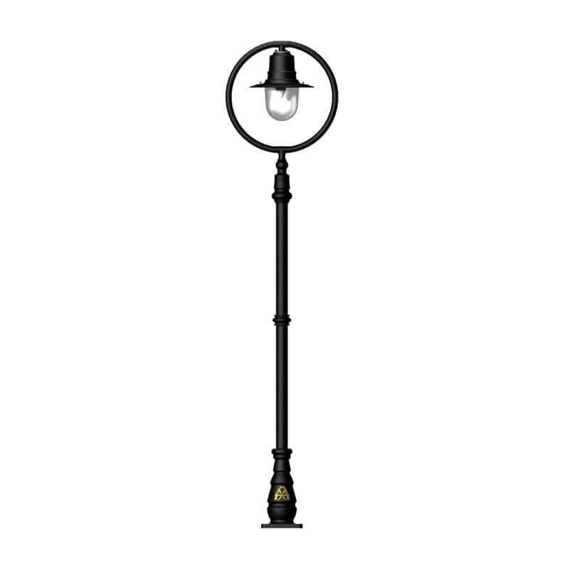 Classic railway style lamp post in cast iron and steel 2.43m (H317)