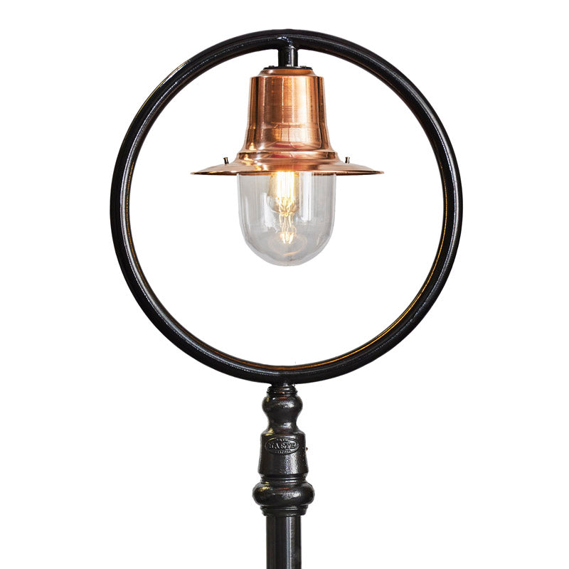 Copper railway style lamp post in cast iron and steel 2.43m (H317C)