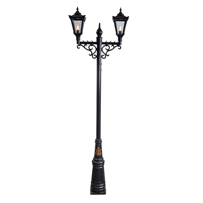 Victorian style large double headed lamp post 3.3m (H032)