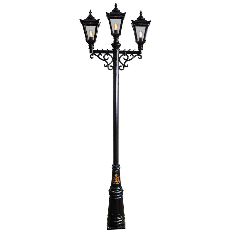 Victorian style large triple headed lamp post 3.5m (H033)