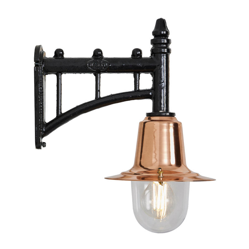 Copper railway style wall light in cast iron and steel 0.37m (H343C)