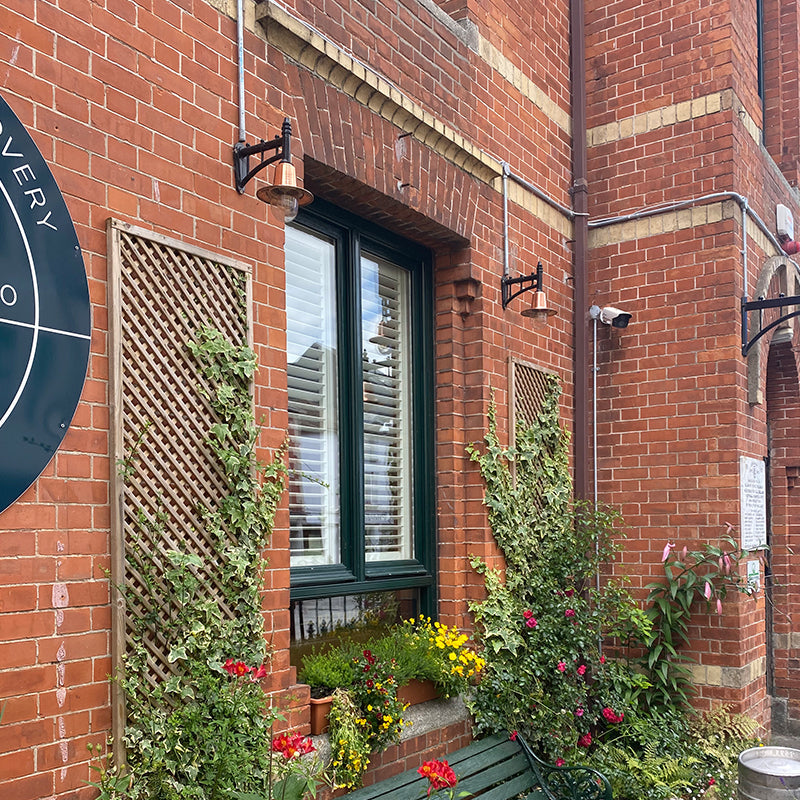 Copper railway style wall light in cast iron and steel 0.37m (H343C)