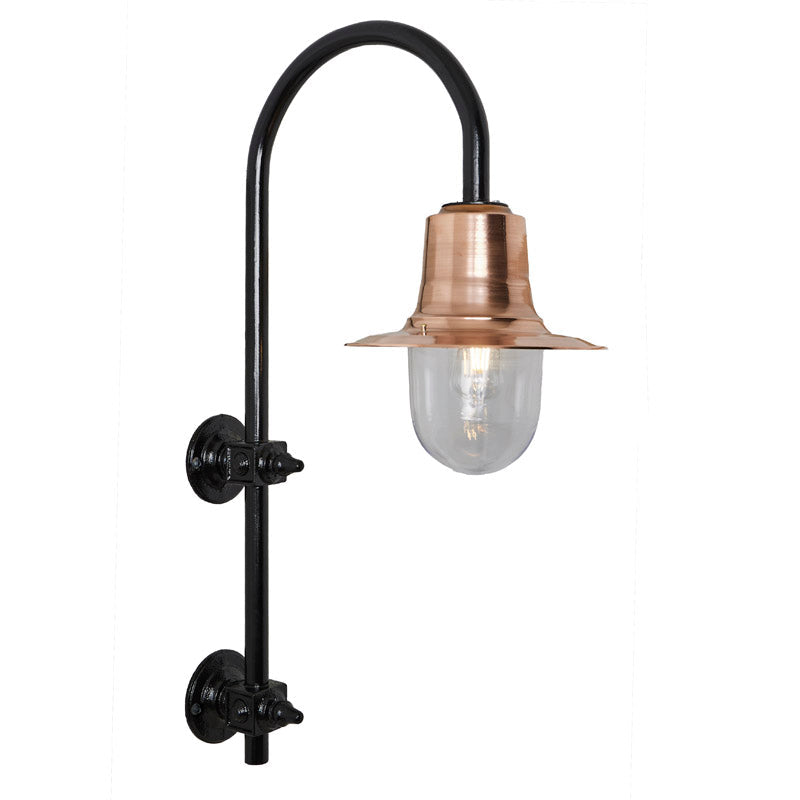 Vintage tear drop wall light in copper and steel 0.91m (H346C)