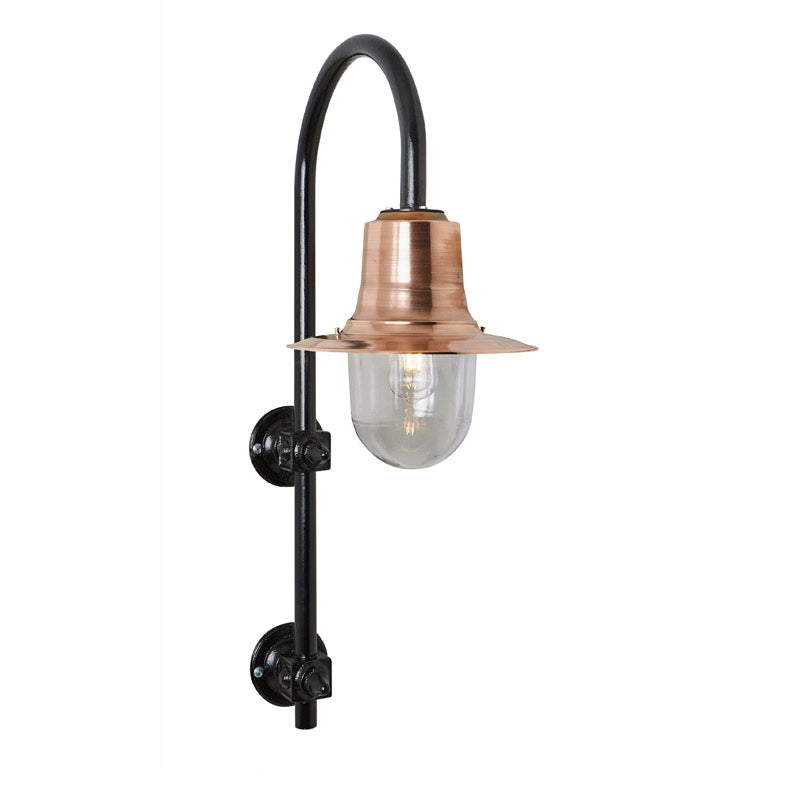 Vintage tear drop wall light in copper and steel 0.91m (H346C)