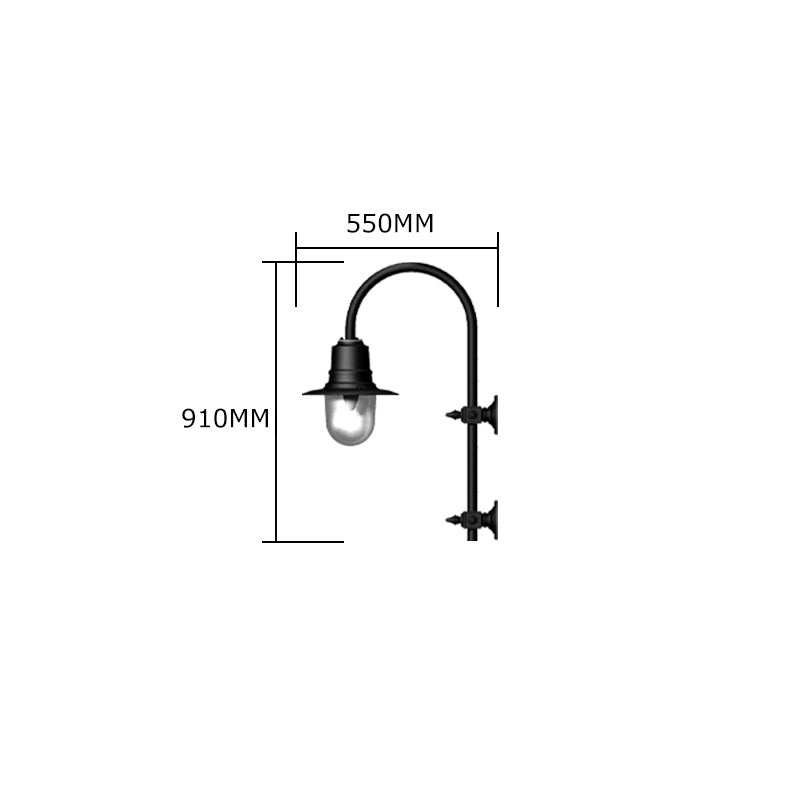 Vintage tear drop wall light in galvanised steel 0.91m (H346)
