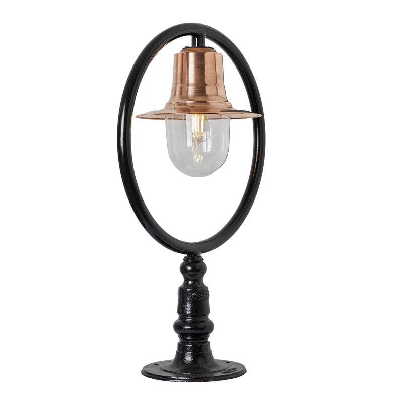 Copper railway style pier light for flat pier caps 0.89m (H351C)