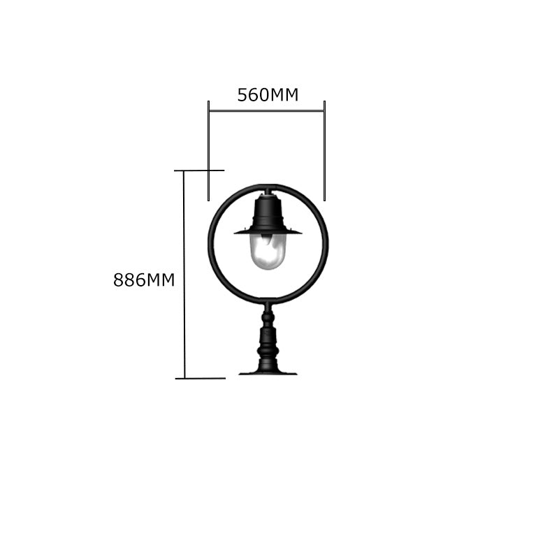 Classic railway style pier light for flat pier caps 0.89m (H351)