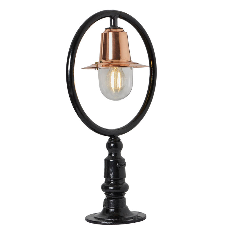 Copper railway style pier light for flat pier caps 0.59m (H352C)
