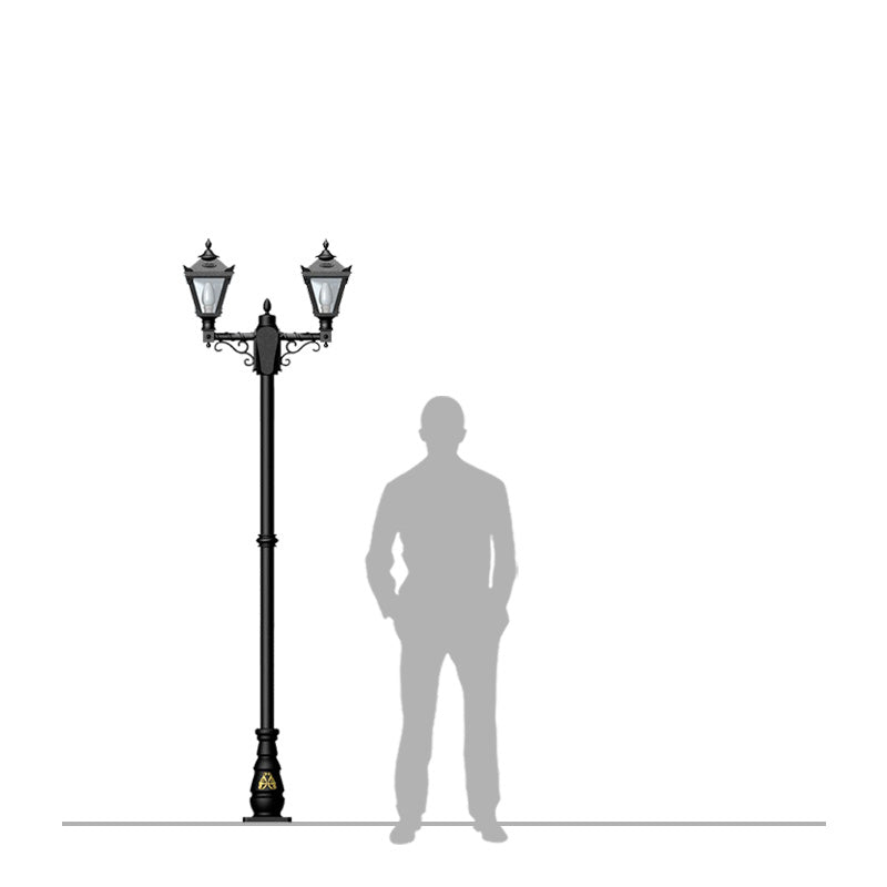 Victorian style medium double headed lamp post 2.47m (H036)