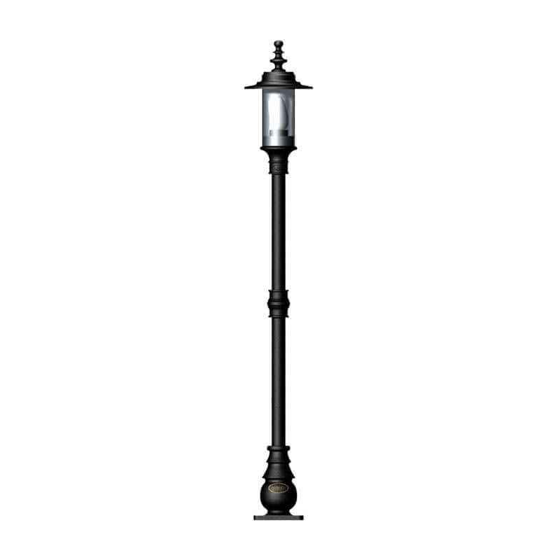 Georgian style lamp post in cast iron and steel 1.39m (H404)