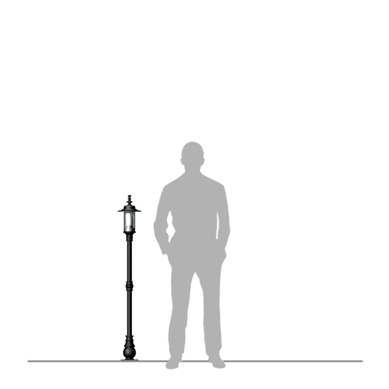 Georgian style lamp post in cast iron and steel 1.39m (H404)