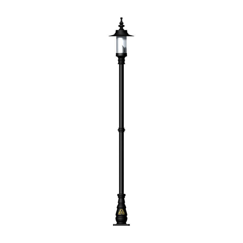 Georgian style lamp post in cast iron and steel 2.55m (H406)