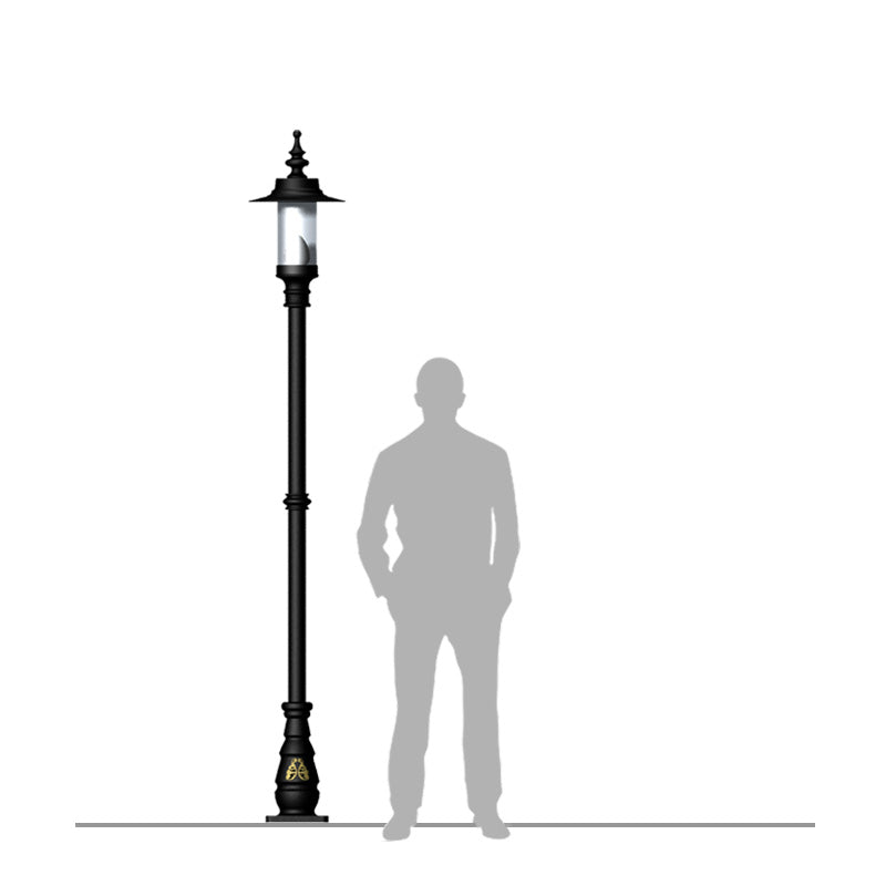 Georgian style lamp post in cast iron and steel 2.55m (H406)