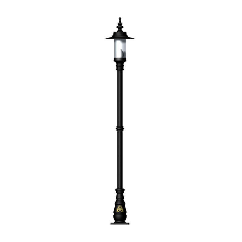 Georgian style lamp post in cast iron and steel 2.21m (H407)