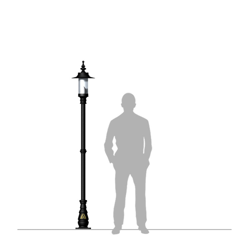 Georgian style lamp post in cast iron and steel 2.21m (H407)