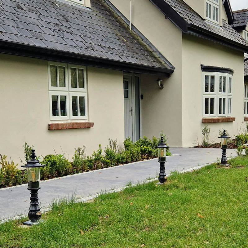 Georgian style pedestal light in cast iron and steel 0.62m (H409)