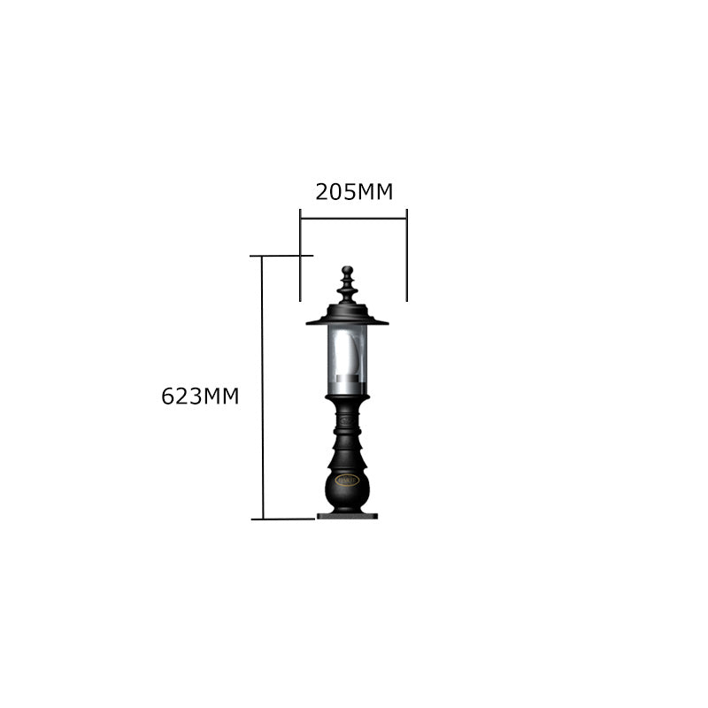 Georgian style pedestal light in cast iron and steel 0.62m (H409)