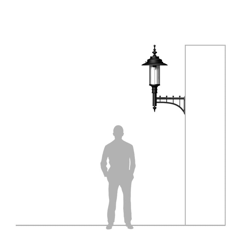 Large Georgian style wall light in cast iron and steel 1.27m (H440)