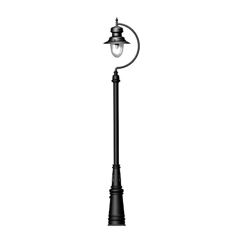 Vintage tear drop lamp post in cast iron and steel 3.7m (H501)