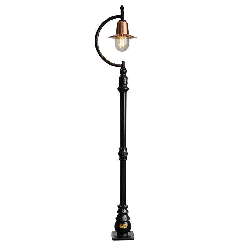 Vintage tear drop lamp post in copper, cast iron and steel 1.5m (H504C)