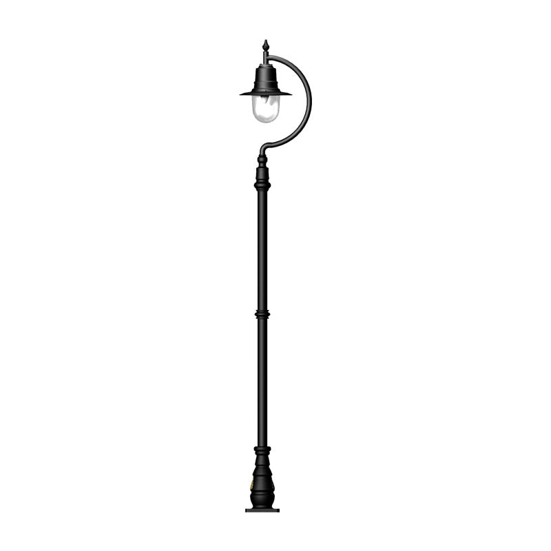 Vintage tear drop lamp post in cast iron and steel 2.8m (H506)