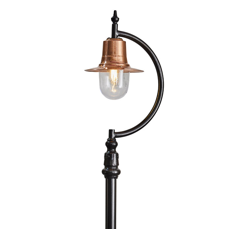 Vintage tear drop lamp post in copper, cast iron and steel 2.8m (H506C)