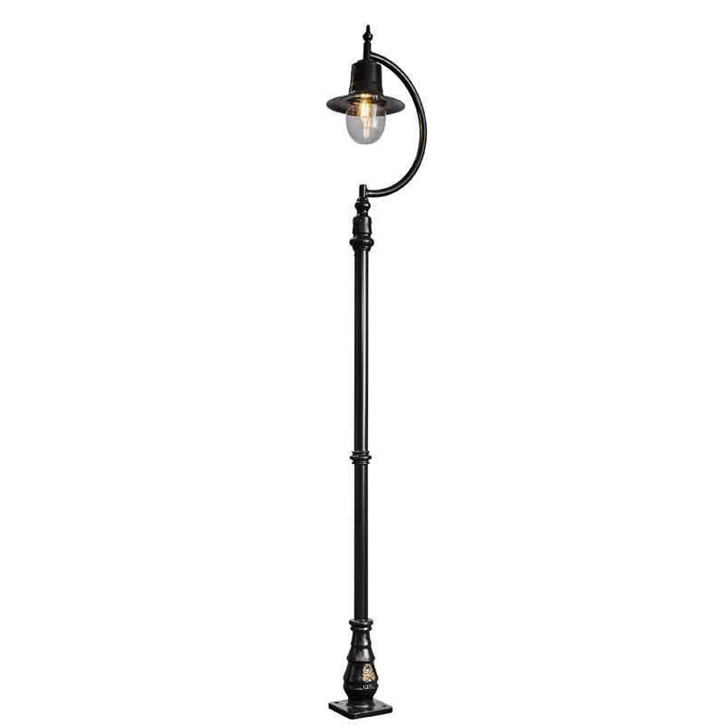 Vintage tear drop lamp post in cast iron and steel 2.8m (H506)