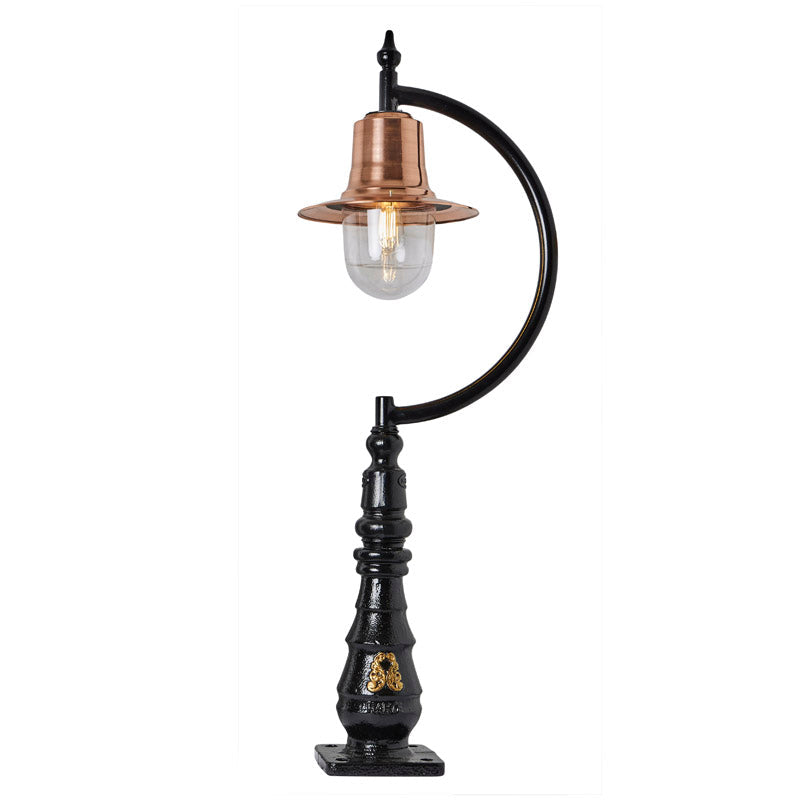 Vintage tear drop pedestal light in copper and cast iron 1.3m (H508C)