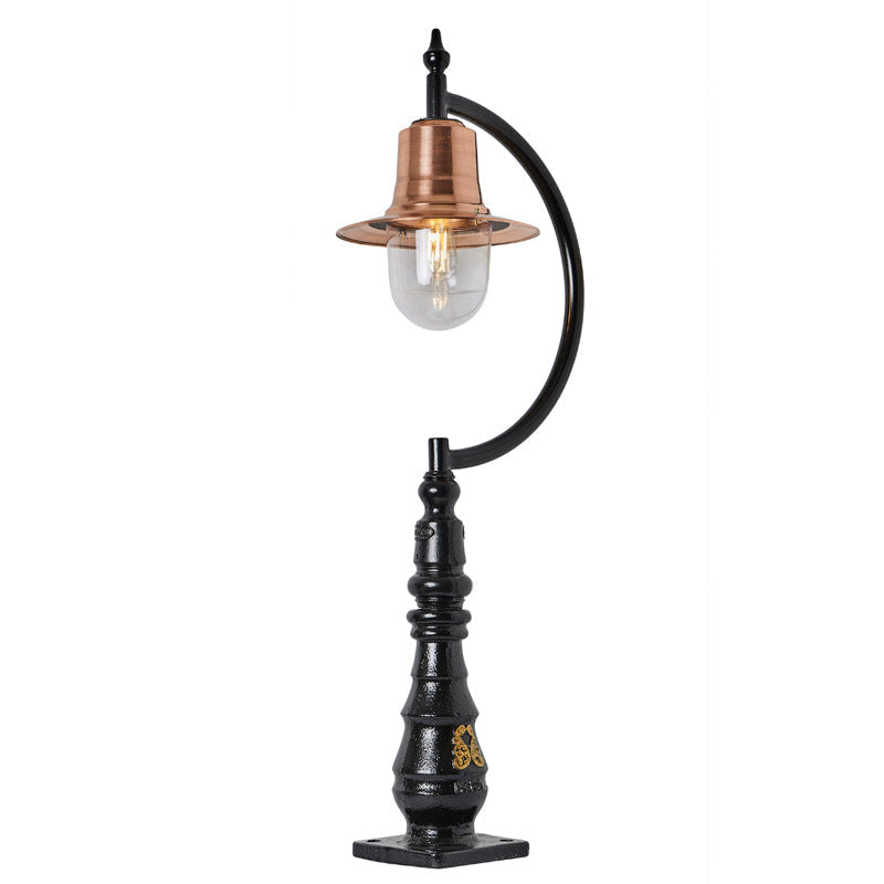Vintage tear drop pedestal light in copper and cast iron 1.3m (H508C)