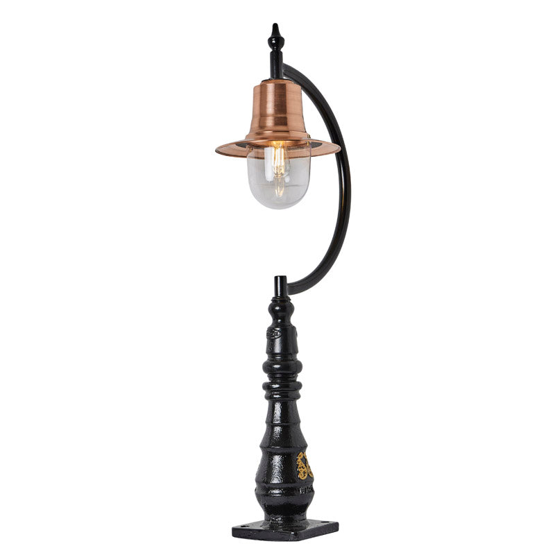 Vintage tear drop pedestal light in copper and cast iron 1.3m (H508C)