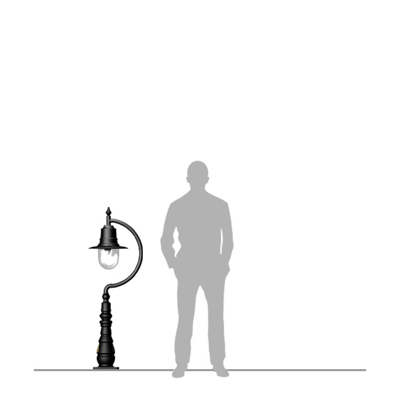 Vintage tear drop pedestal light in copper and cast iron 1.3m (H508C)