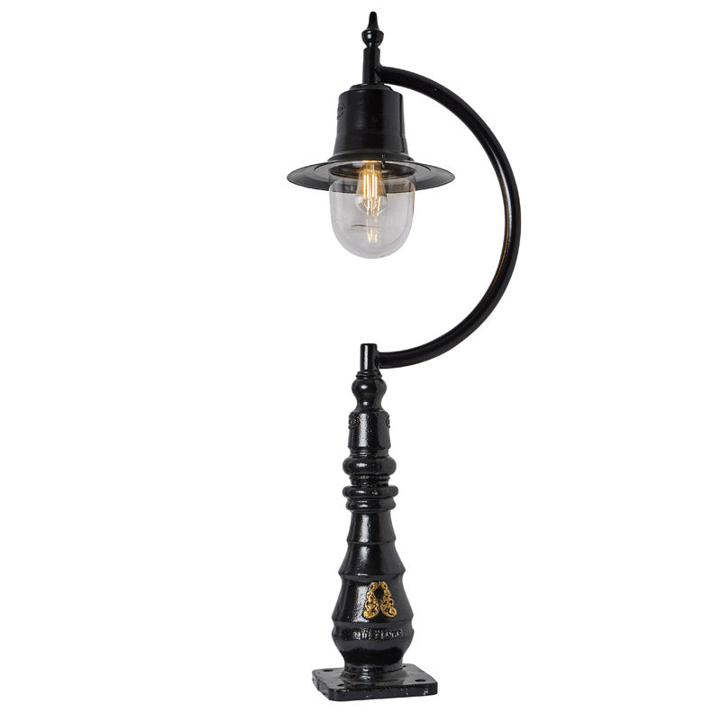 Vintage tear drop pedestal light in cast iron and steel 1.3m (H508)
