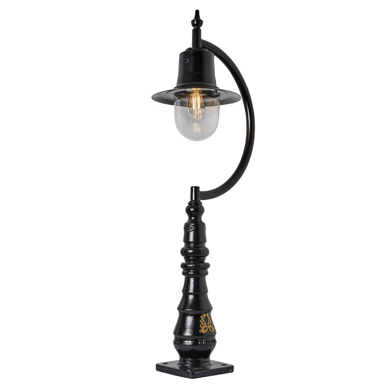 Vintage tear drop pedestal light in cast iron and steel 1.3m (H508)